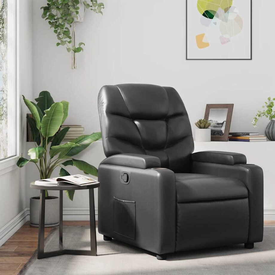 vidaXL Relaxfauteuil Zwart Kunstleer vidaXL Relaxfauteuil Zwart Kunstleer afbeelding 1