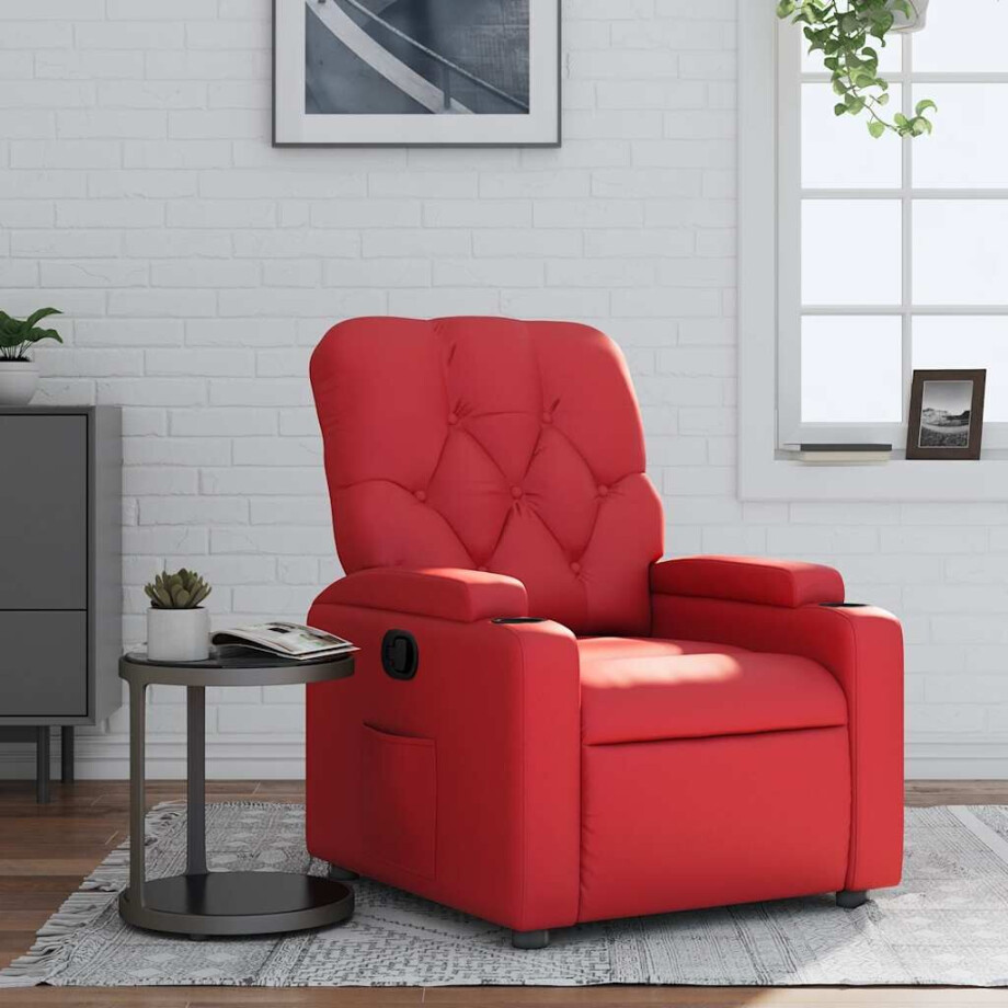 vidaXL Fauteuil verstelbaar kunstleer rood afbeelding 1
