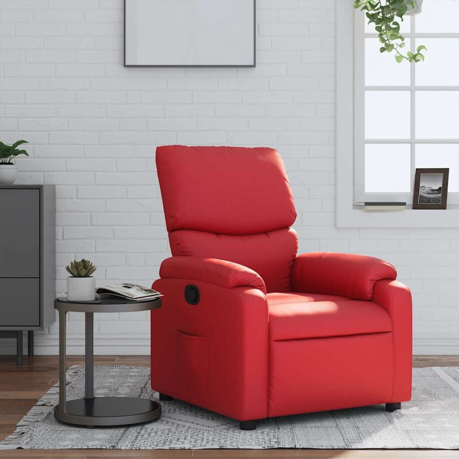 vidaXL Fauteuil verstelbaar kunstleer rood afbeelding 1