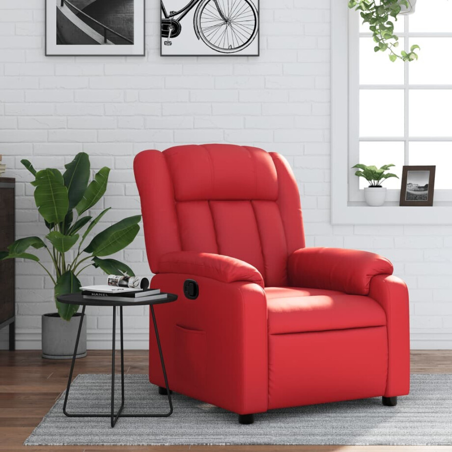 vidaXL Fauteuil verstelbaar kunstleer rood afbeelding 1