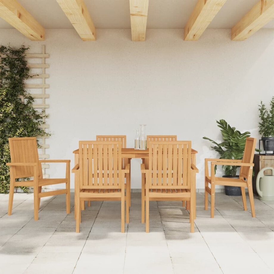 vidaXL 7-delige Tuinset massief teakhout afbeelding 1
