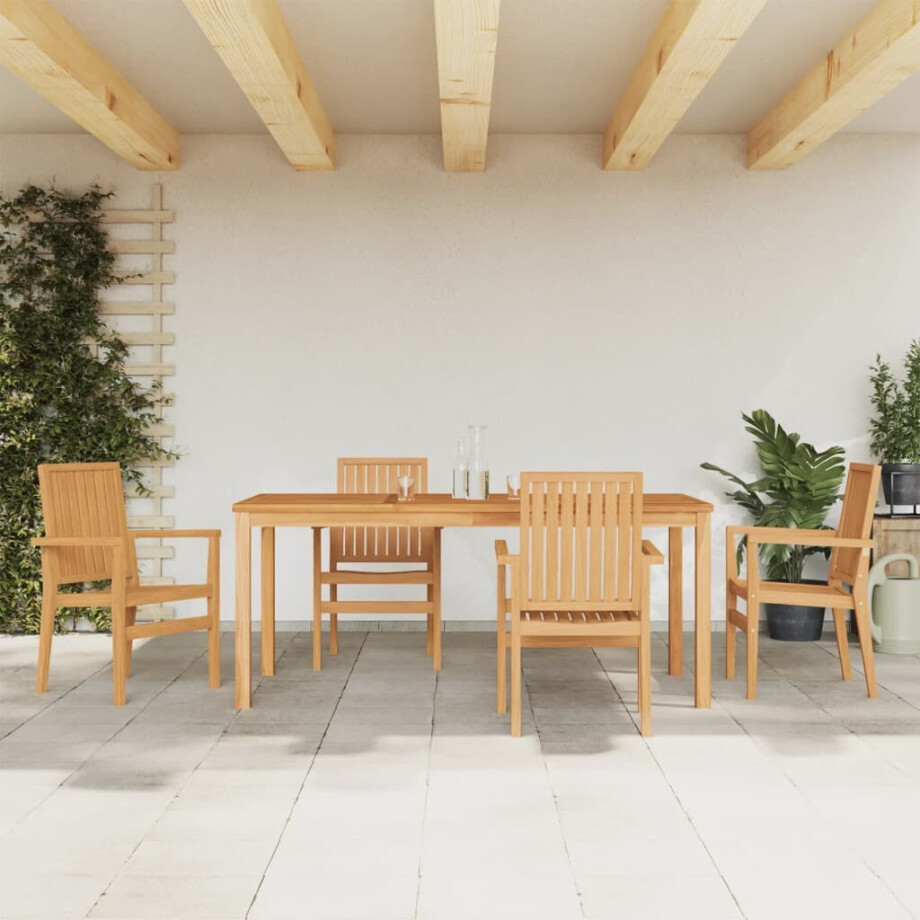 vidaXL 5-delige Tuinset massief teakhout afbeelding 1