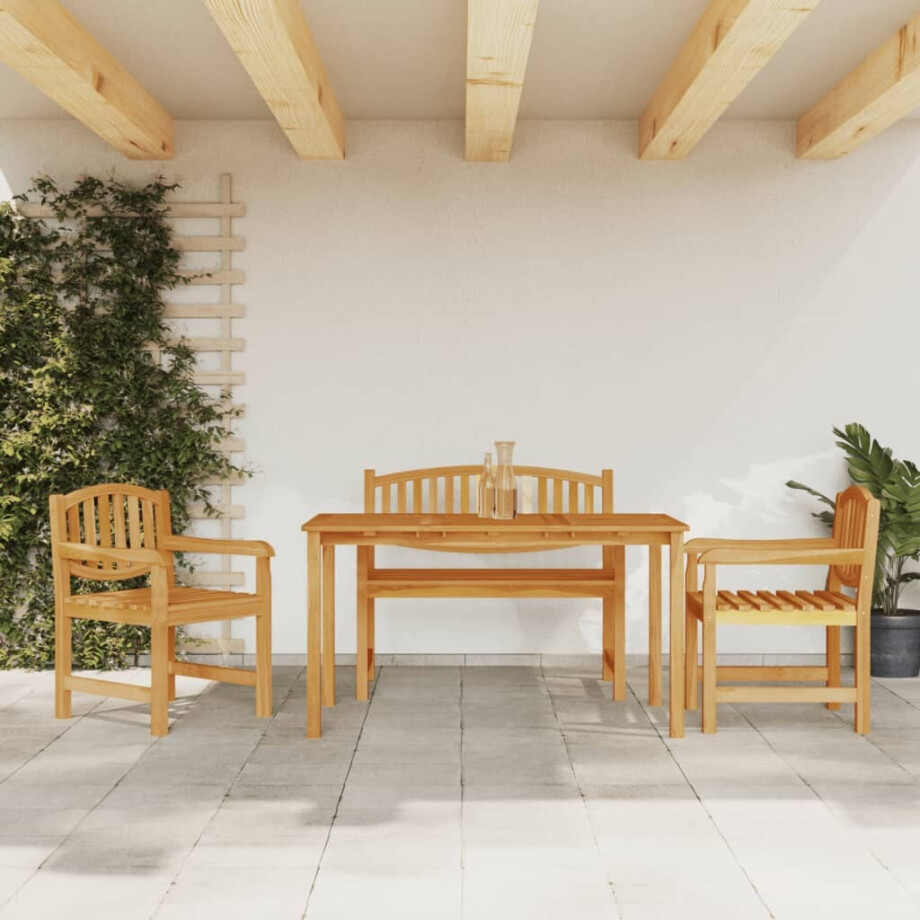 vidaXL 4-delige Tuinset massief teakhout afbeelding 1