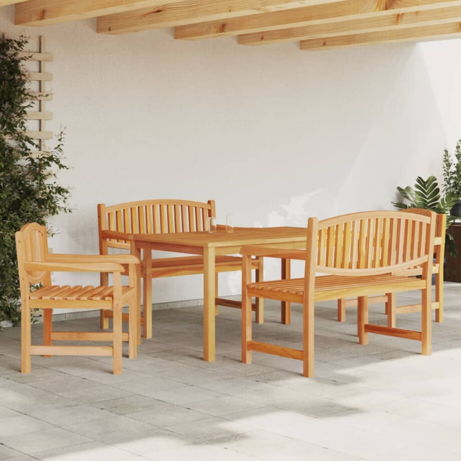 vidaXL 5-delige Tuinset massief teakhout afbeelding 1
