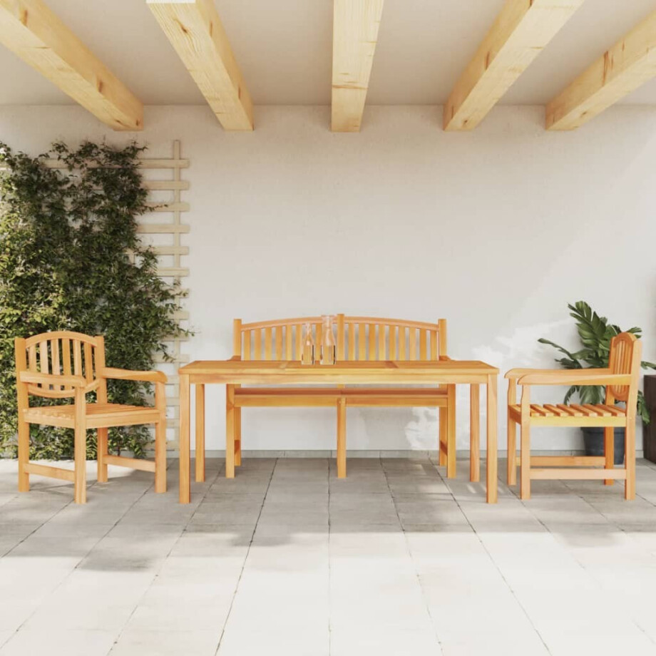 vidaXL 4-delige Tuinset massief teakhout afbeelding 1