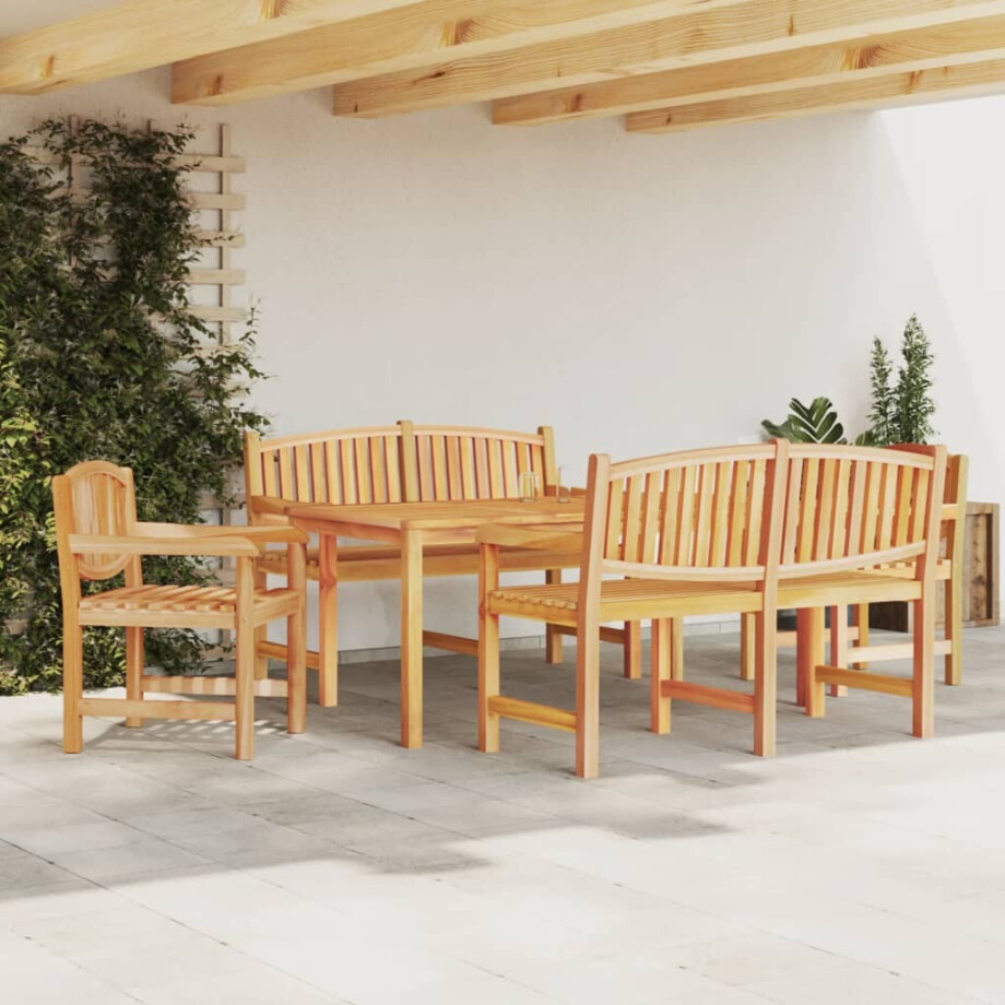 vidaXL 5-delige Tuinset massief teakhout afbeelding 1