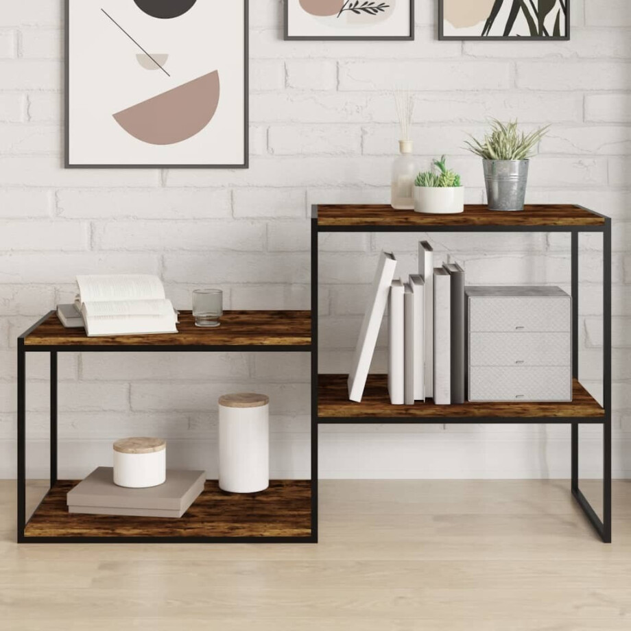 vidaXL Wandschappen 4 st 60x40x1,5 cm bewerkt hout gerookt eikenkleur vidaXL Wandschappen 4 st 60x40x1,5 cm bewerkt hout gerookt eikenkleur afbeelding 1