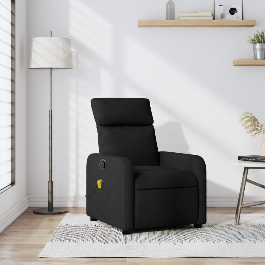 vidaXL Massagestoel met Zwarte Stof afbeelding 1