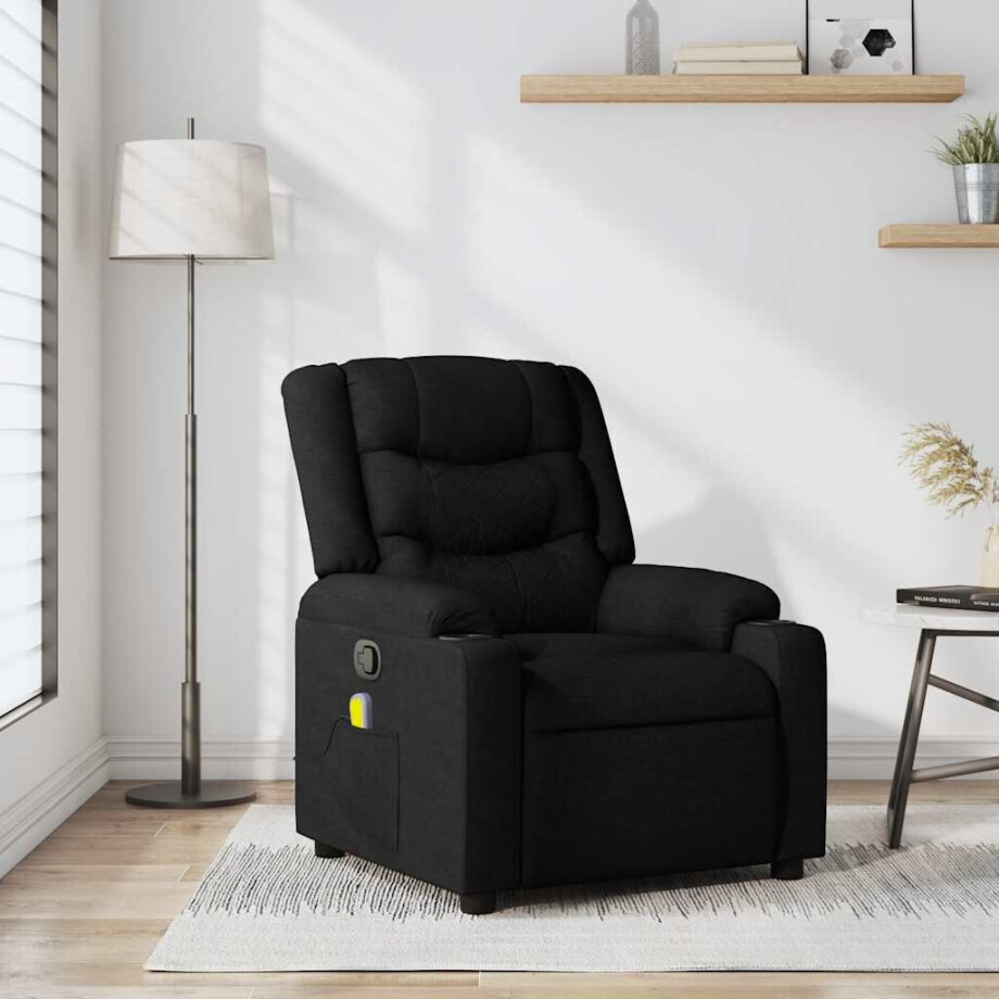 vidaXL Massagestoel met zwarte stof afbeelding 1