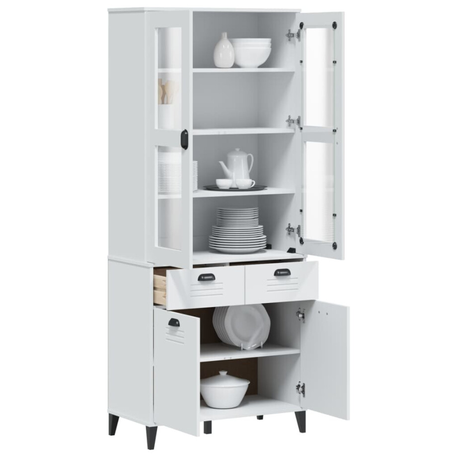 vidaXL Hoge kast VIKEN 80x40x190 cm massief grenenhout wit vidaXL Hoge kast VIKEN 80x40x190 cm massief grenenhout wit afbeelding 1