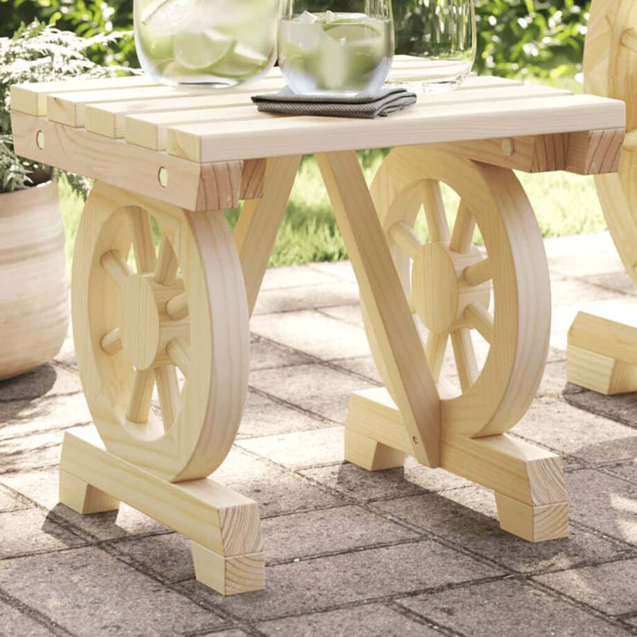 vidaXL Tuinvoetenbank 40x36,5x38,5 cm massief vurenhout afbeelding 1
