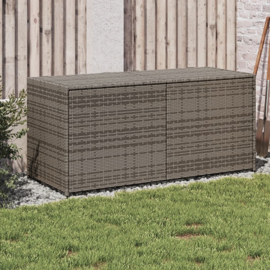 vidaXL Tuinbox 283 L poly rattan grijs afbeelding 1