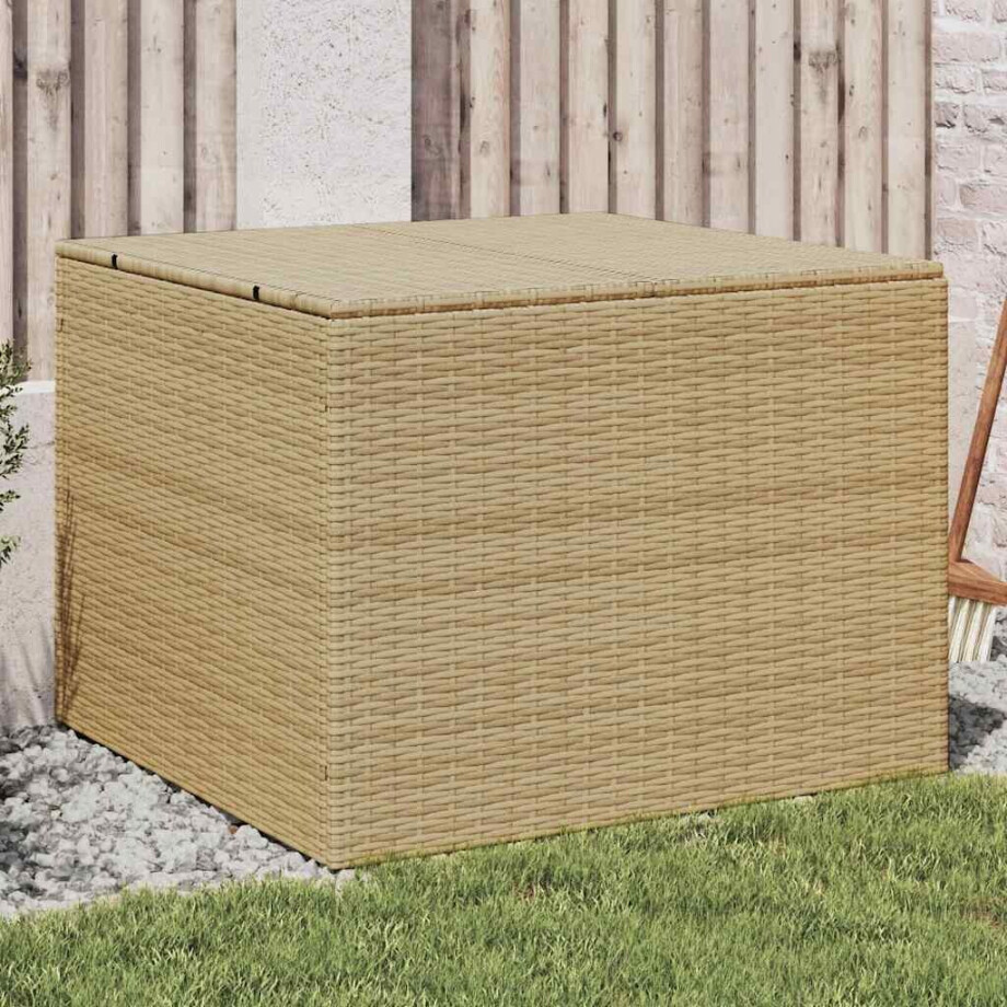 vidaXL Tuinbox 291 L poly rattan gemengd beige vidaXL Tuinbox 291 L poly rattan gemengd beige afbeelding 1