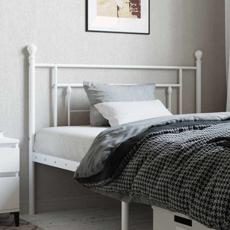 vidaXL Vervangend hoofdbord 107 cm metaal wit afbeelding 1