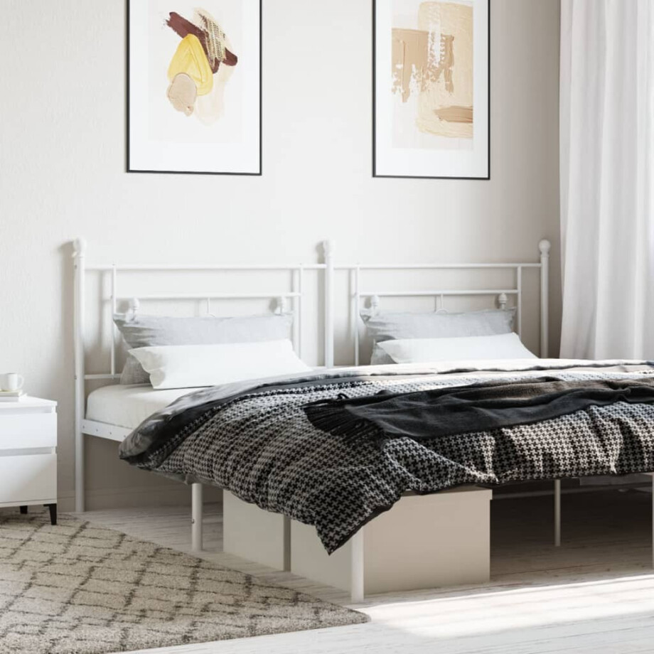 vidaXL Hoofdbord 193 cm metaal wit afbeelding 1