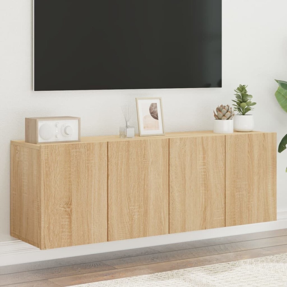 vidaXL Tv-meubels 2 st wandgemonteerd 60x30x41 cm sonoma eikenkleurig afbeelding 1