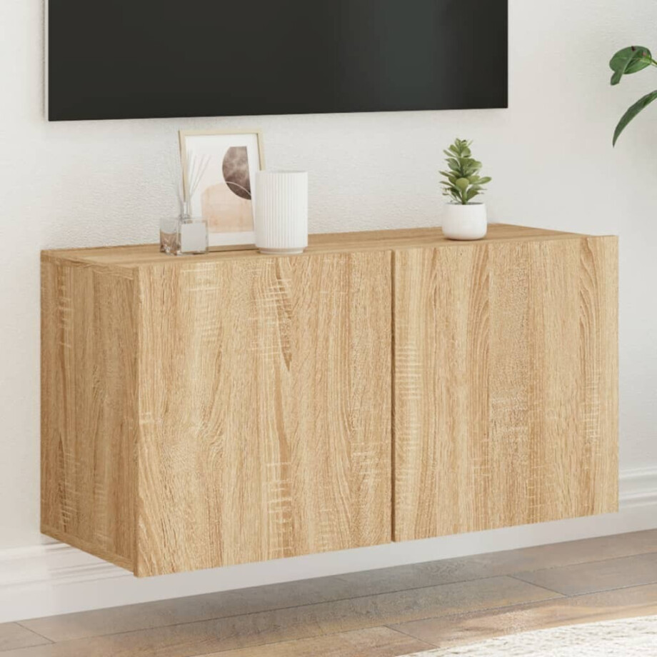 vidaXL Tv-meubel wandgemonteerd 80x30x41 cm sonoma eikenkleurig vidaXL Tv-meubel wandgemonteerd 80x30x41 cm sonoma eikenkleurig afbeelding 1