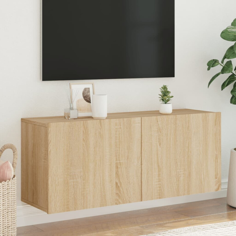 vidaXL Tv-meubel wandgemonteerd 100x30x41 cm sonoma eikenkleurig vidaXL Tv-meubel wandgemonteerd 100x30x41 cm sonoma eikenkleurig afbeelding 1