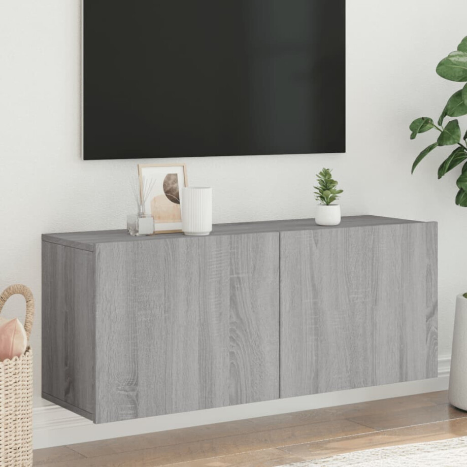 vidaXL Tv-meubel wandgemonteerd 100x30x41 cm grijs sonoma eikenkleurig vidaXL Tv-meubel wandgemonteerd 100x30x41 cm grijs sonoma eikenkleurig afbeelding 1