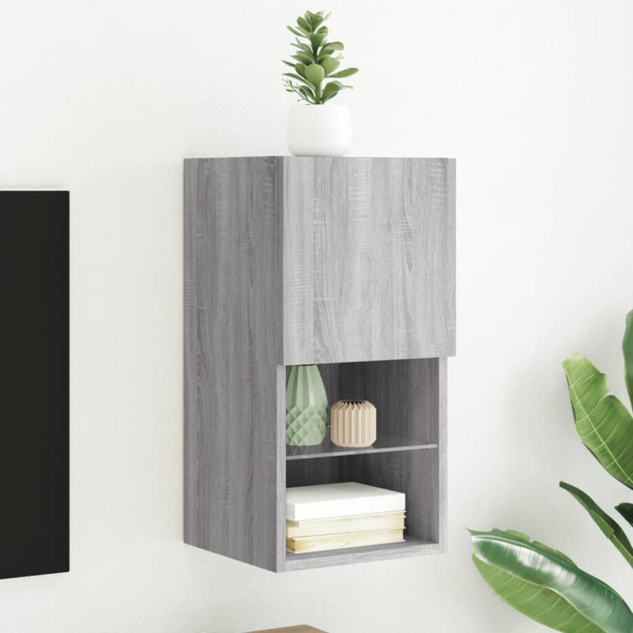 vidaXL Tv-meubel met LED-verlichting 30,5x30x60 cm grijs sonoma eiken vidaXL Tv-meubel met LED-verlichting 30,5x30x60 cm grijs sonoma eiken afbeelding 1