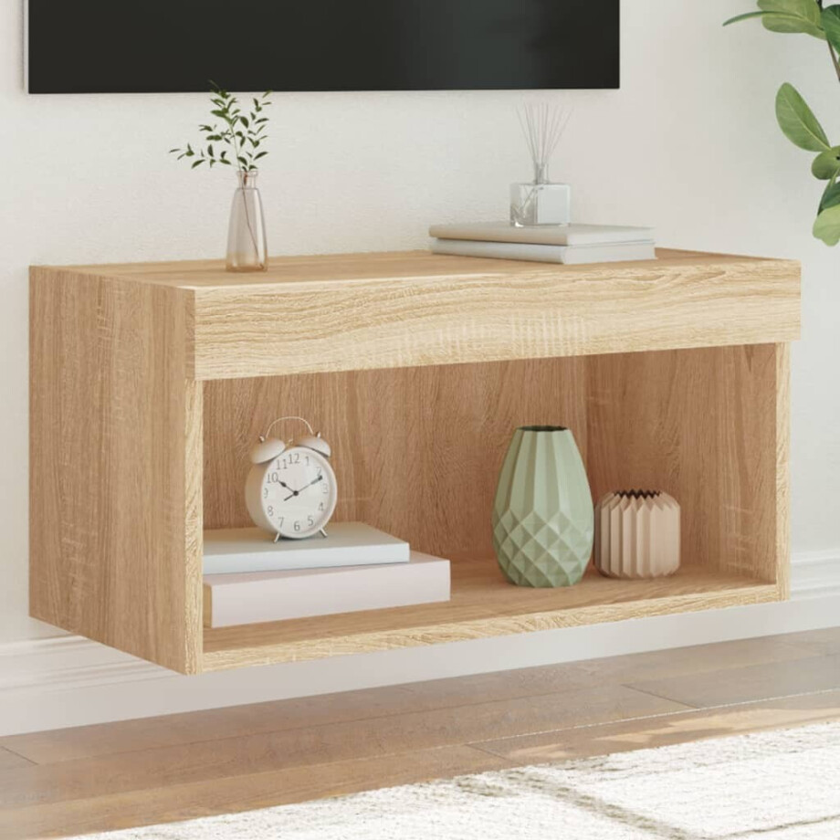 vidaXL Tv-meubel met LED-verlichting 60x30x30 cm sonoma eikenkleurig afbeelding 1