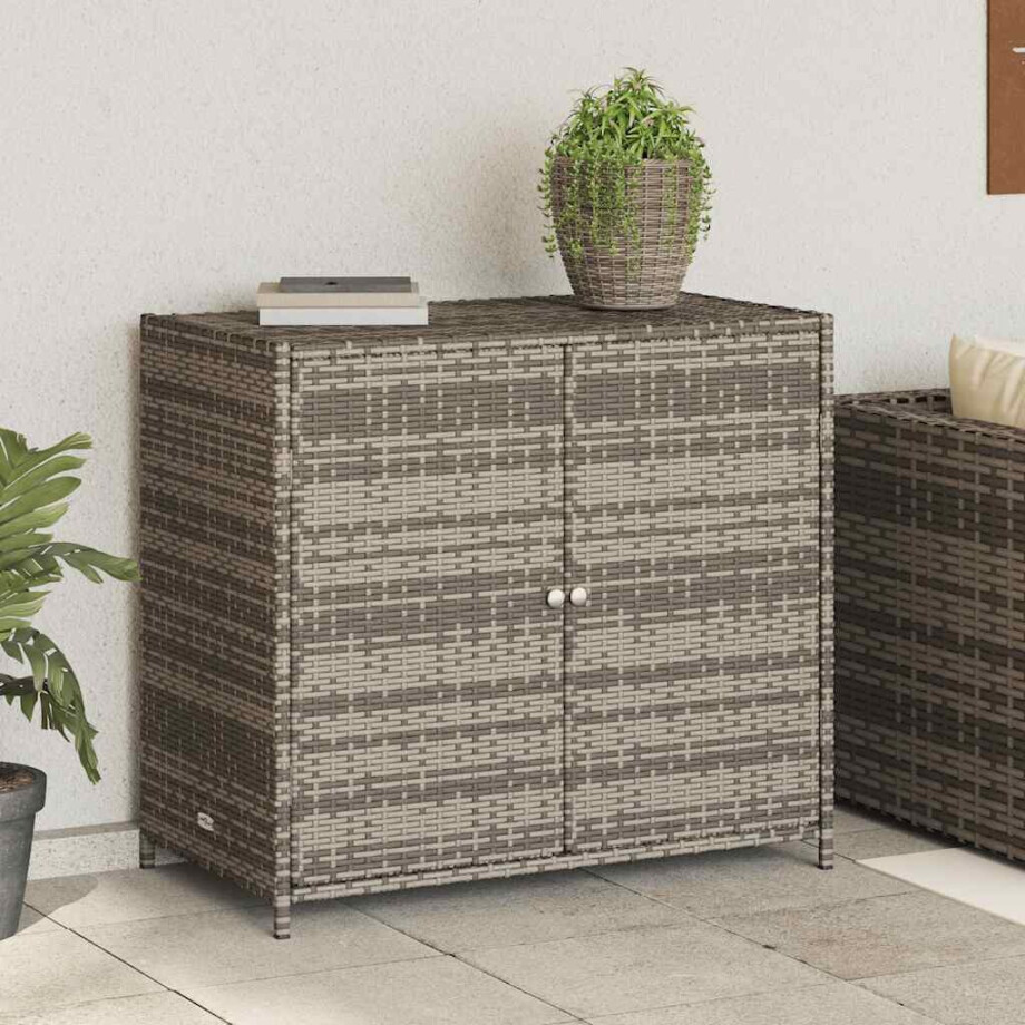 vidaXL Tuinkast 83x45x76 cm poly rattan grijs afbeelding 1