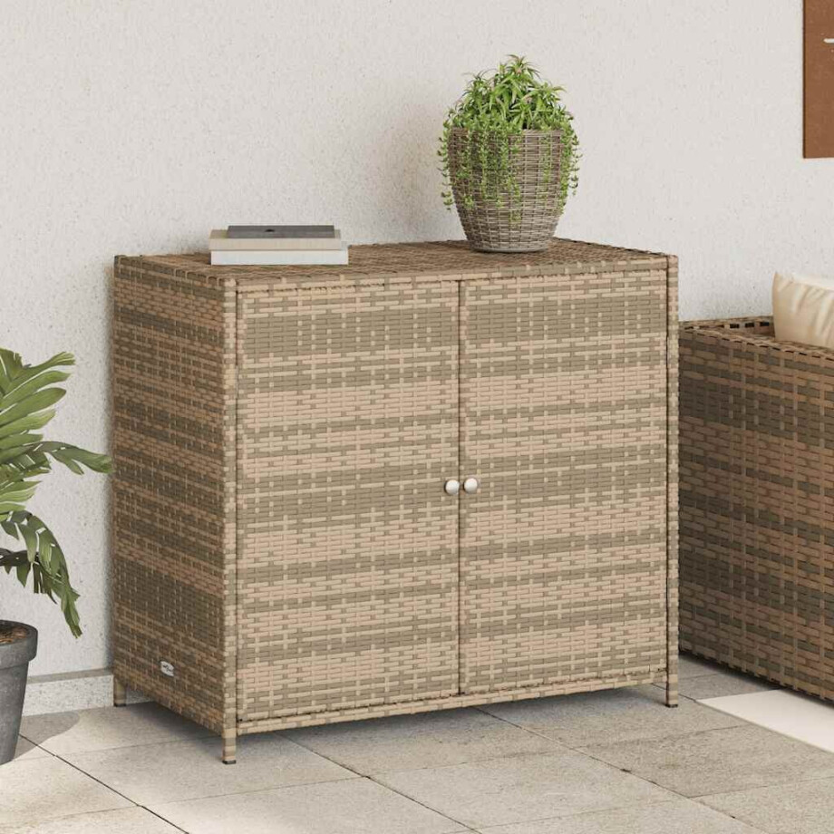 vidaXL Tuinkast 83x45x76 cm poly rattan beige afbeelding 1