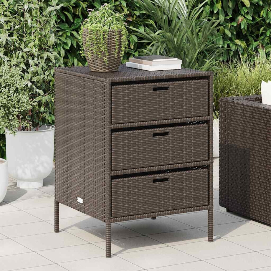 vidaXL Tuinkast 55x59x80 cm poly rattan bruin afbeelding 1