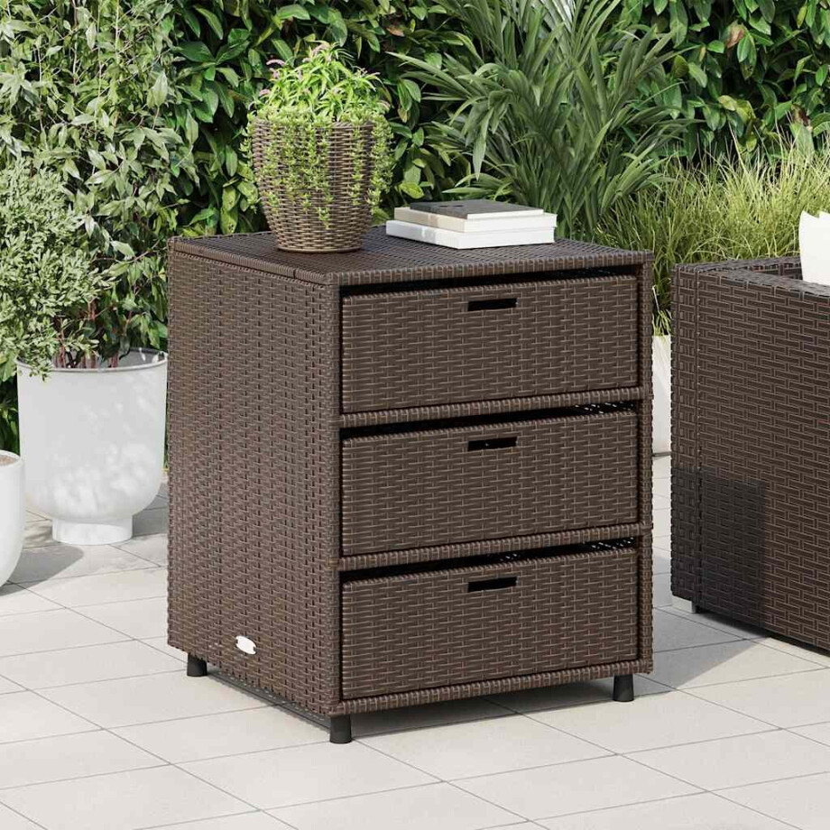 vidaXL Tuinkast 55x59x69 cm poly rattan bruin afbeelding 1