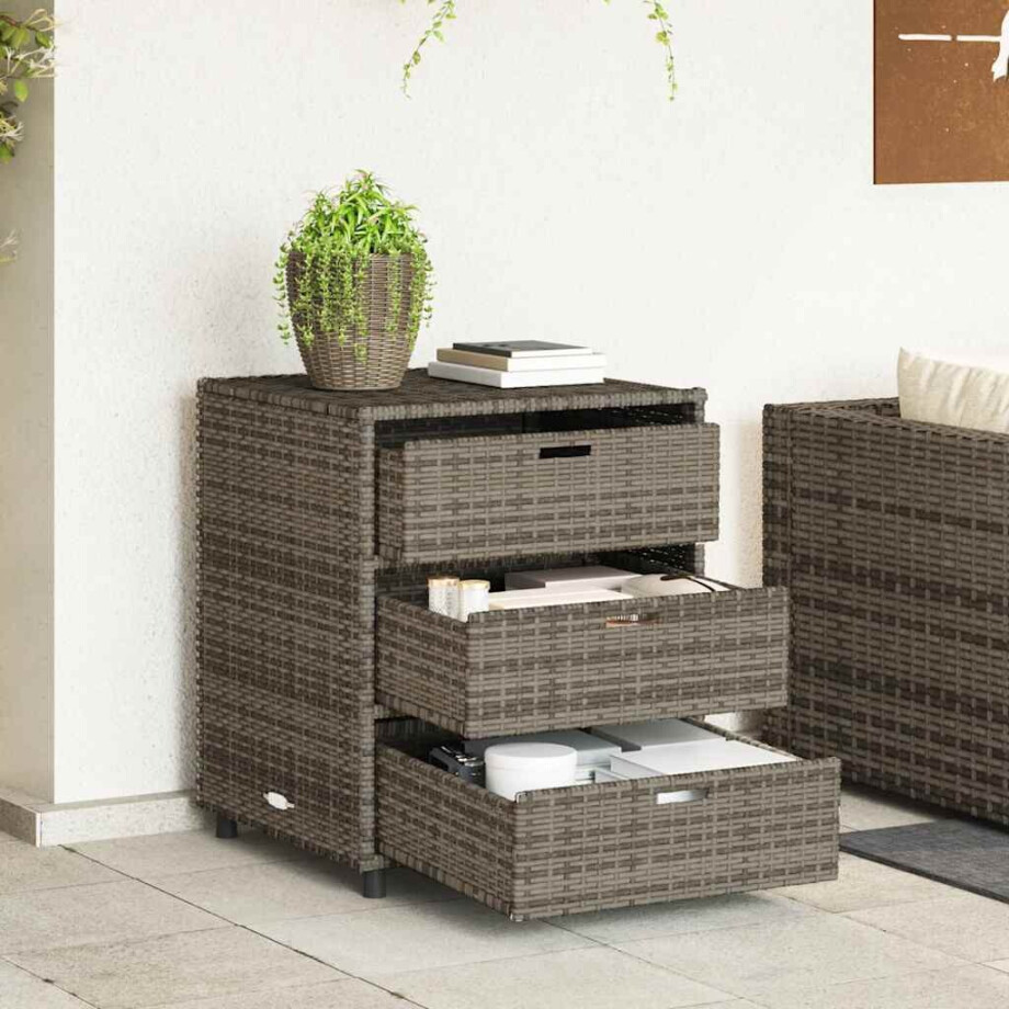 vidaXL Tuinkast 55x59x69 cm poly rattan grijs afbeelding 1