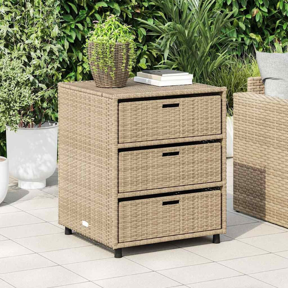 vidaXL Tuinkast 55x59x69 cm poly rattan beige afbeelding 1