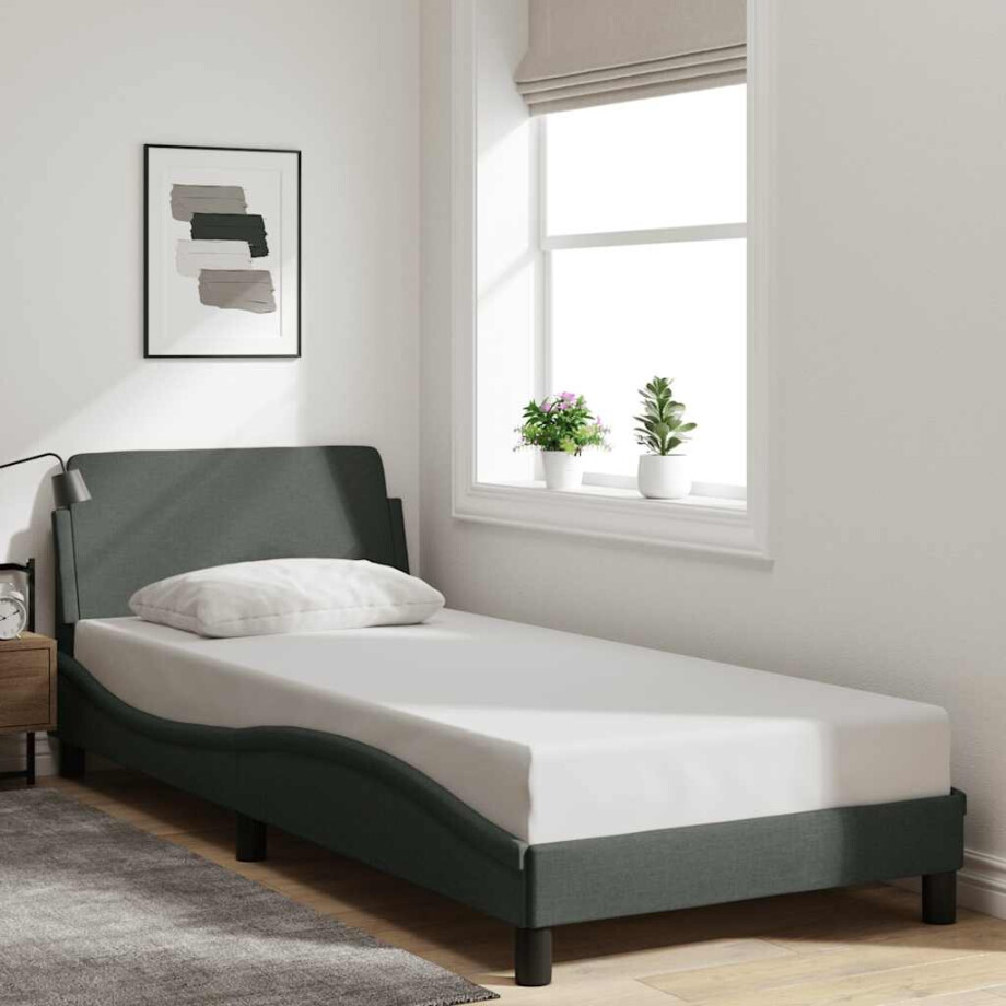 vidaXL Bedframe "Dover" 80x200 cm stof donkergrijs afbeelding 1
