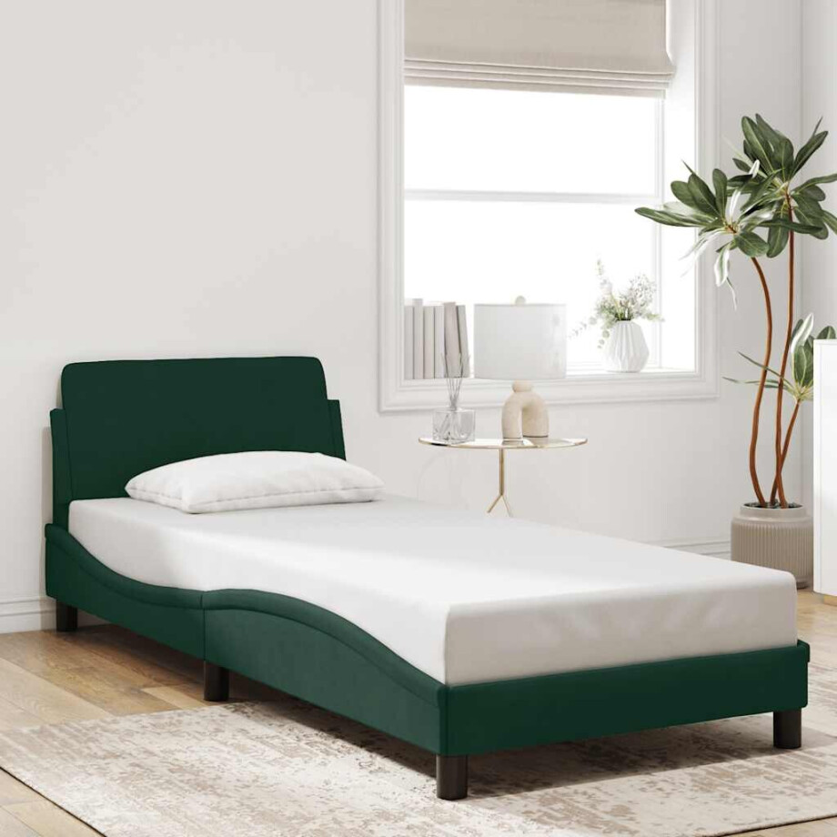 vidaXL Bedframe "Dover" 80x200 cm fluweel donkergroen afbeelding 1