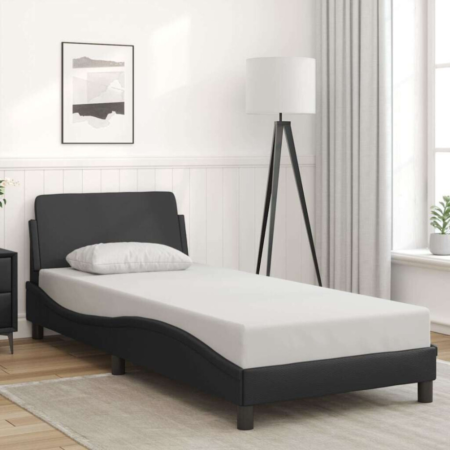 vidaXL Bedframe "Dover" kunstleer zwart 80x200 cm afbeelding 1