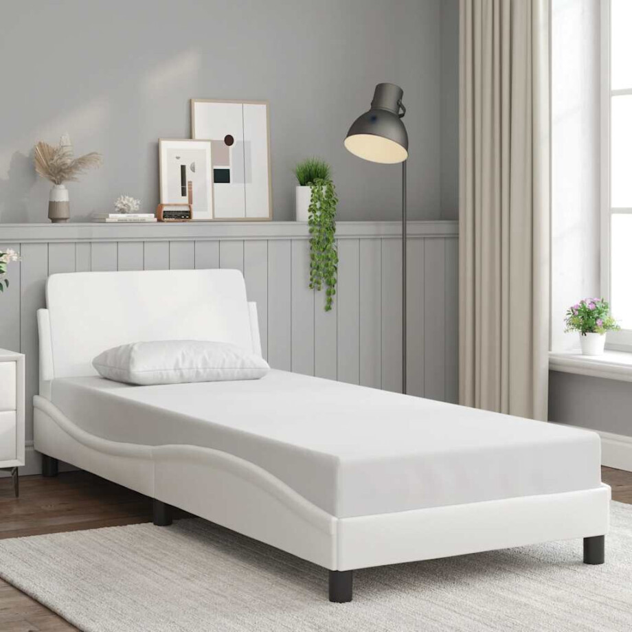 vidaXL Bedframe "Dover" kunstleer wit 80x200 cm vidaXL Bedframe "Dover" kunstleer wit 80x200 cm afbeelding 1