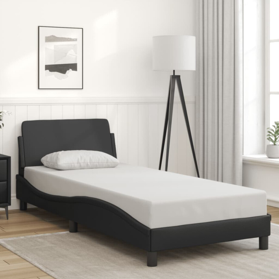 vidaXL Bedframe "Dover" kunstleer zwart 90x190 cm afbeelding 1