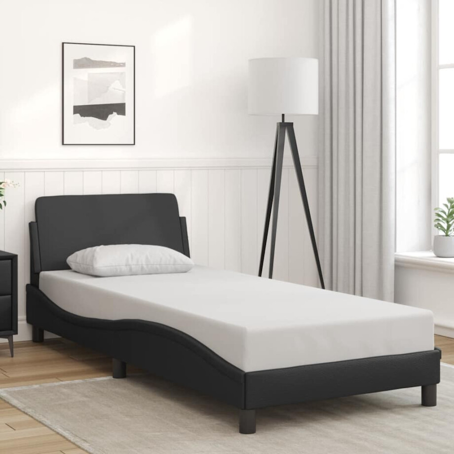 vidaXL Bedframe "Dover" kunstleer zwart 90x200 cm vidaXL Bedframe "Dover" kunstleer zwart 90x200 cm afbeelding 1