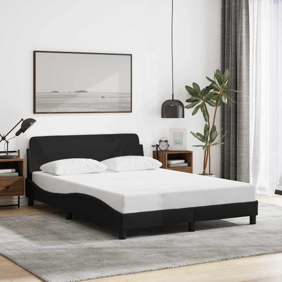 vidaXL Bedframe "Dover" 120x200 cm stof zwart afbeelding 1