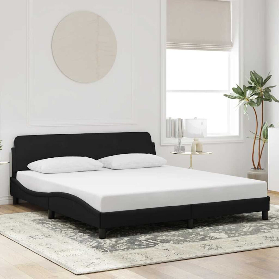 vidaXL Bedframe "Dover" 180x200 cm fluweel zwart afbeelding 1