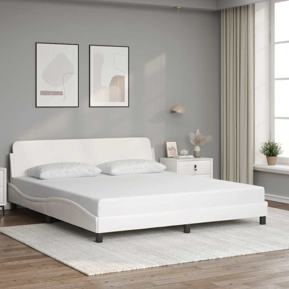 vidaXL Bedframe "Dover" kunstleer wit 180x200 cm vidaXL Bedframe "Dover" kunstleer wit 180x200 cm afbeelding 1