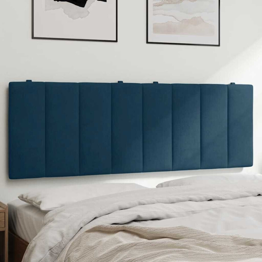 vidaXL Hoofdbordkussen "Hanko" 120 cm fluweel blauw vidaXL Hoofdbordkussen "Hanko" 120 cm fluweel blauw afbeelding 1