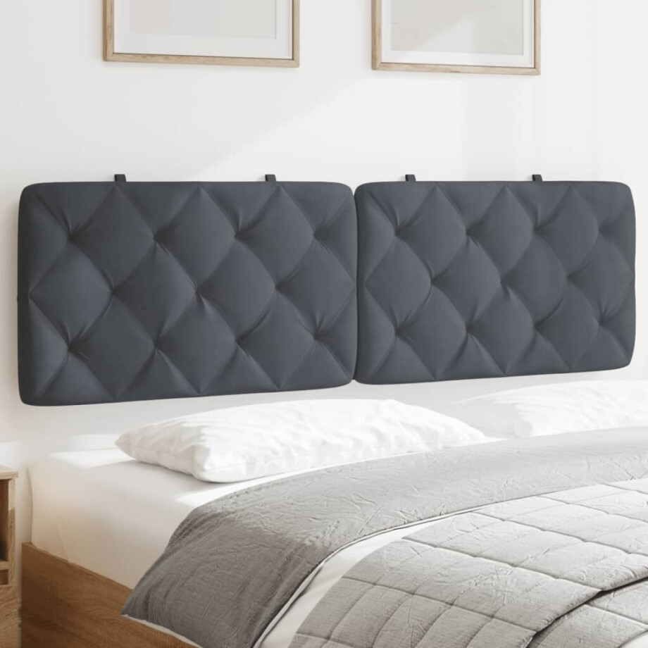 vidaXL Hoofdbordkussen 152 cm fluweel donkergrijs afbeelding 1
