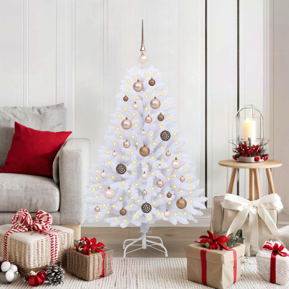 vidaXL Kunstkerstboom Wit 68 x 68 x 120 cm PVC en Metaal afbeelding 1