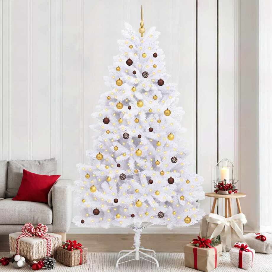 vidaXL Kunstkerstboom Wit 120 x 120 x 240 cm PVC en Metaal vidaXL Kunstkerstboom Wit 120 x 120 x 240 cm PVC en Metaal afbeelding 1