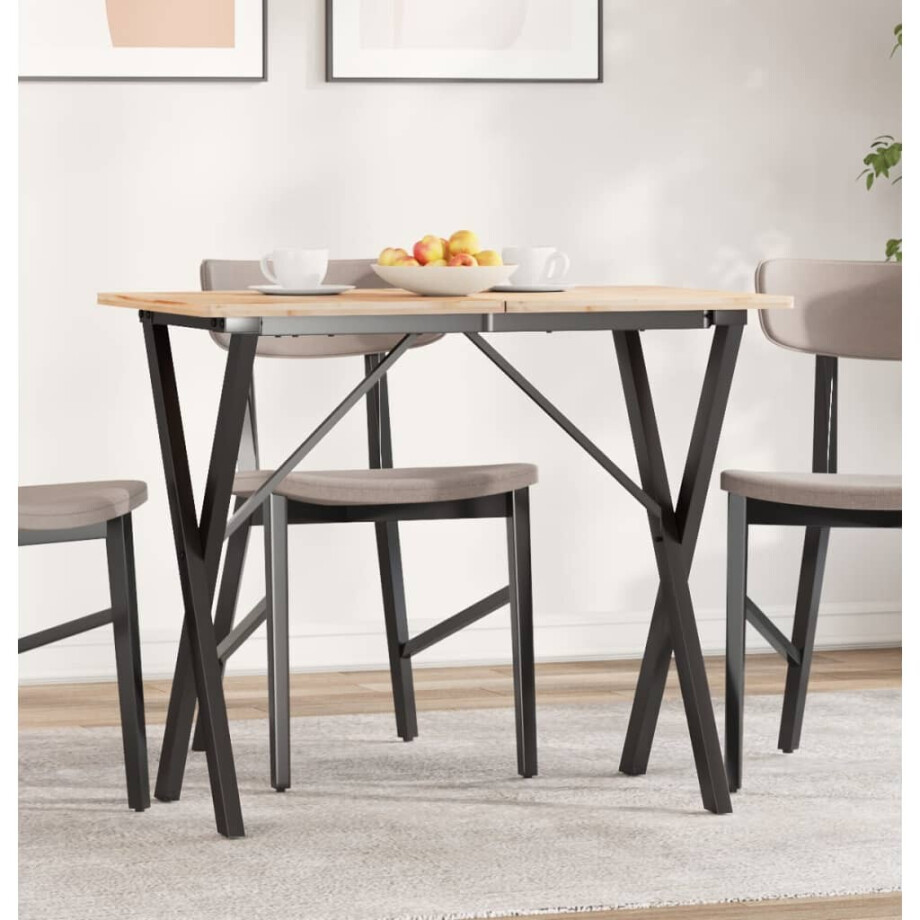 vidaXL Eettafelpoten X-frame 80x40x73 cm staal afbeelding 1