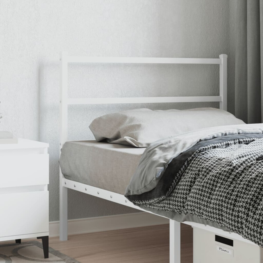 vidaXL Hoofdbord 107 cm metaal wit afbeelding 1