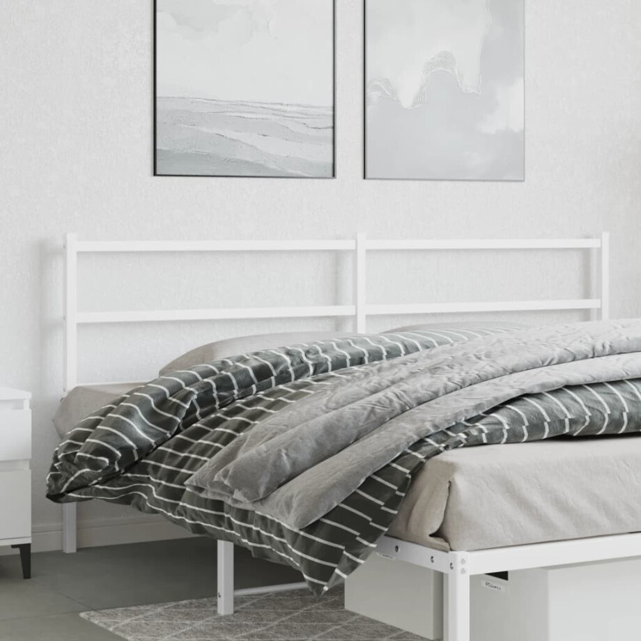 vidaXL Hoofdbord 180 cm metaal wit afbeelding 1
