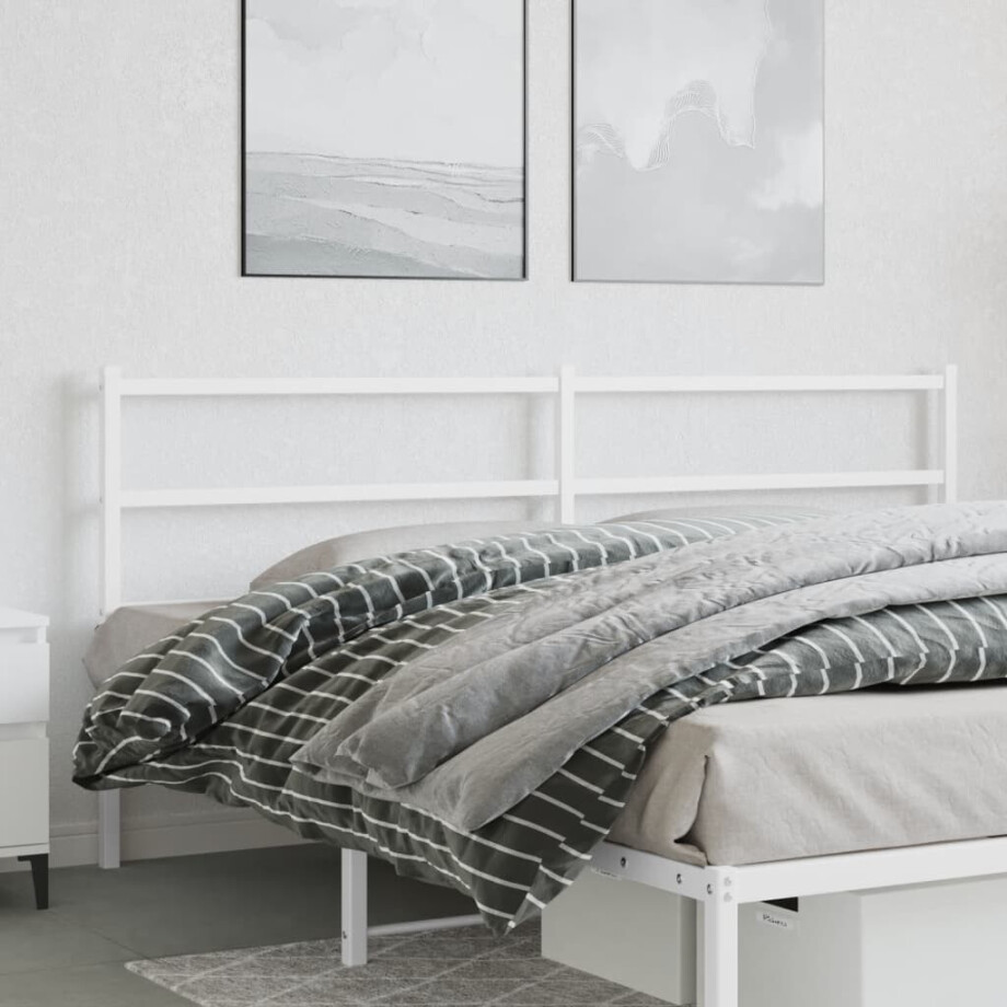 vidaXL Hoofdbord 200 cm metaal wit afbeelding 1