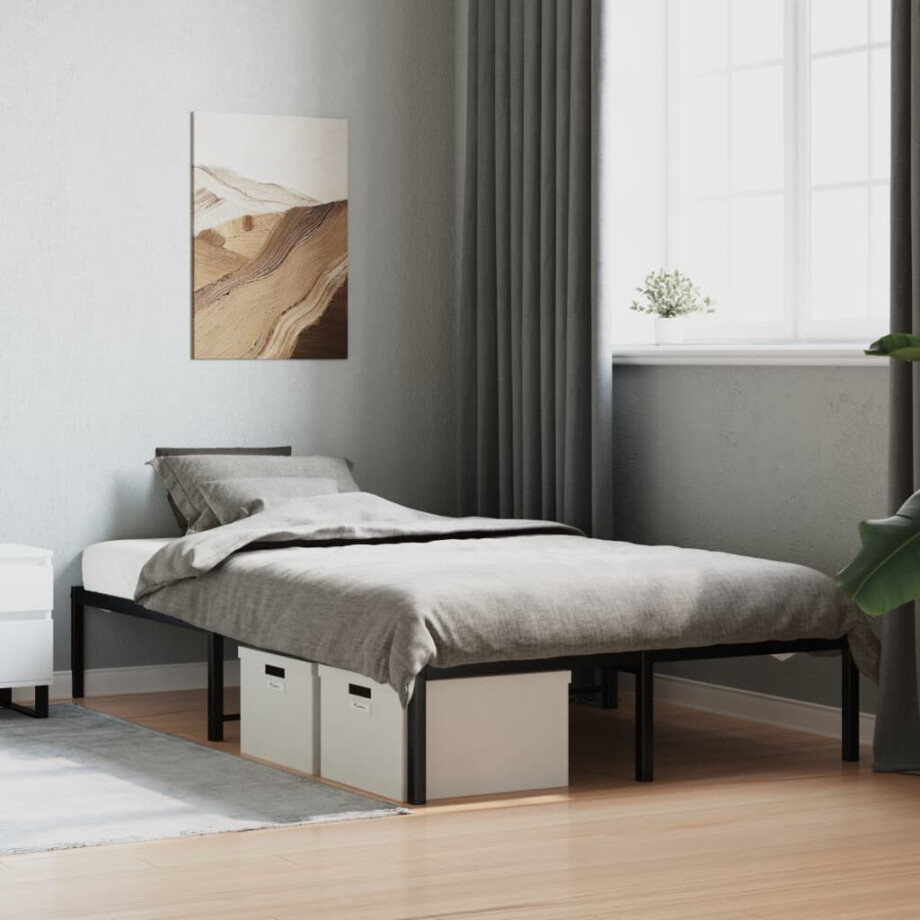 vidaXL Bedframe metaal zwart 120x200 cm afbeelding 1