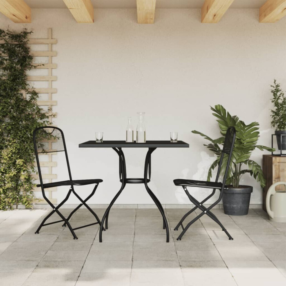 vidaXL 3-delige Tuinset metaal gaas antracietkleurig afbeelding 1